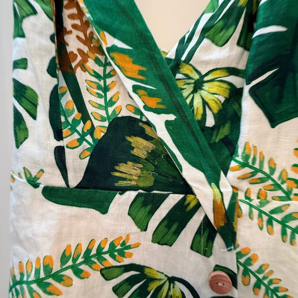 FARM Rio Green Leaf Print Mini Dress size Small - Picture 2 of 9